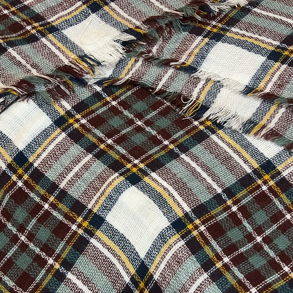 Oversized plaid scarf